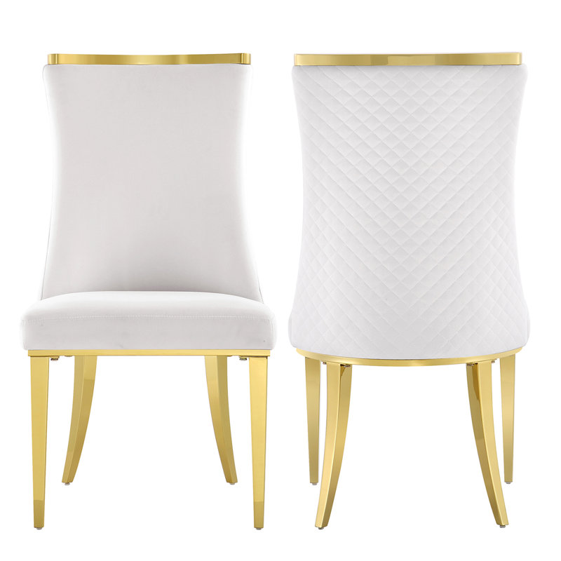 Chaise de salle à manger en velours