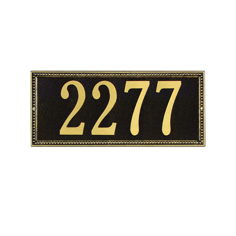Egg and Dart 1-Line Wall Address Plaque, Pewter and Silver, Yes