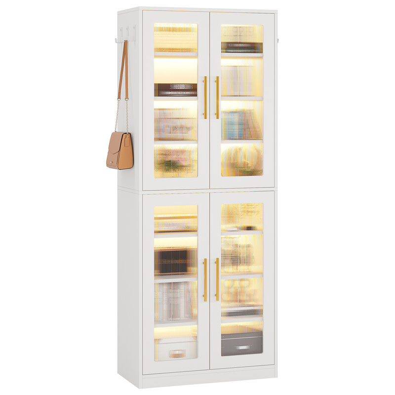 Bibliothèque blanche 67 "avec portes, Blanc