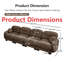 Canapé modulaire confortable en chenille avec motif plissé - Ensemble de canapé brun à 4 places avec mousse ergonomique et coussins décoratifs-476569500