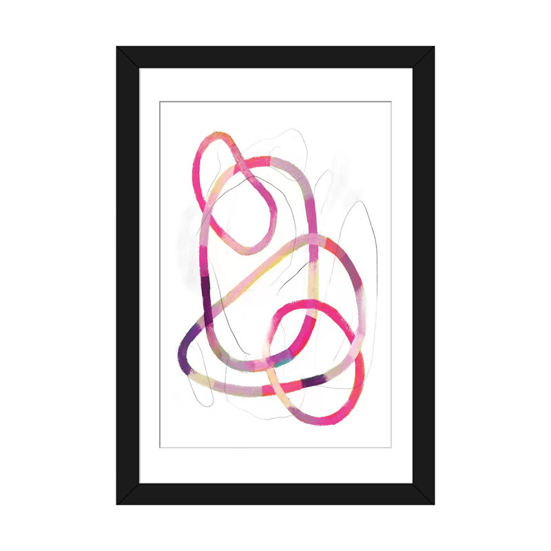«Polychrome Tangle IV», impression sur toile, Papier beaux-arts encadré noir, H 32 po x l 24 po x P 1 po