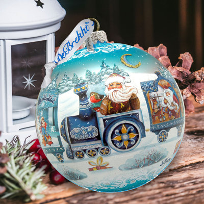 Holiday Splendor 5.5'' Handmade Glass Ball Ornament