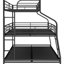Lit simple superposé simple TG / double TG / grand lit noir avec un design élégant et des caractéristiques - Lit en métal, barrières de sécurité complètes faciles à assembler