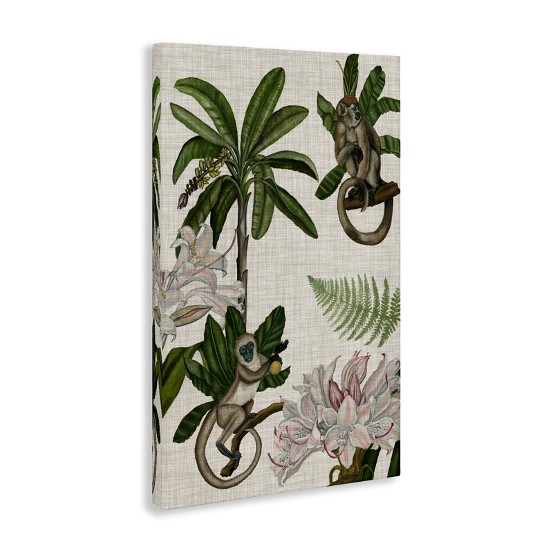 Art mural sur toile, "Études de singes tropicaux" par Vision Studio, H 30 po x l 20 po