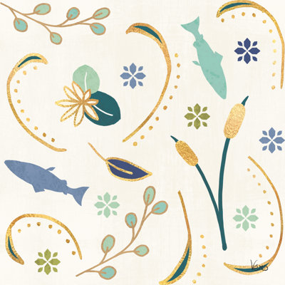Otomi Lake Step 02A by Veronique Charron - Wrapped Canvas Painting