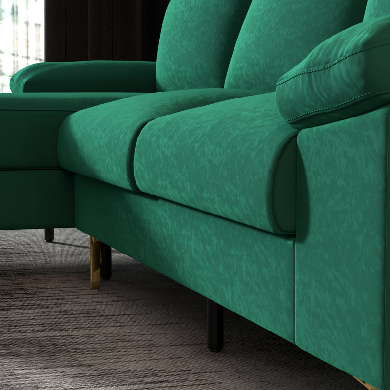  Macaro 103"L Upholstered Sofa, Green Cotton