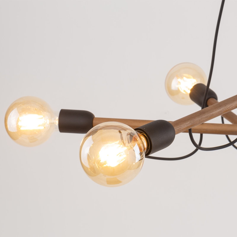 Anupam 6 - Light Stainless Steel Cluster Pendant, Brown