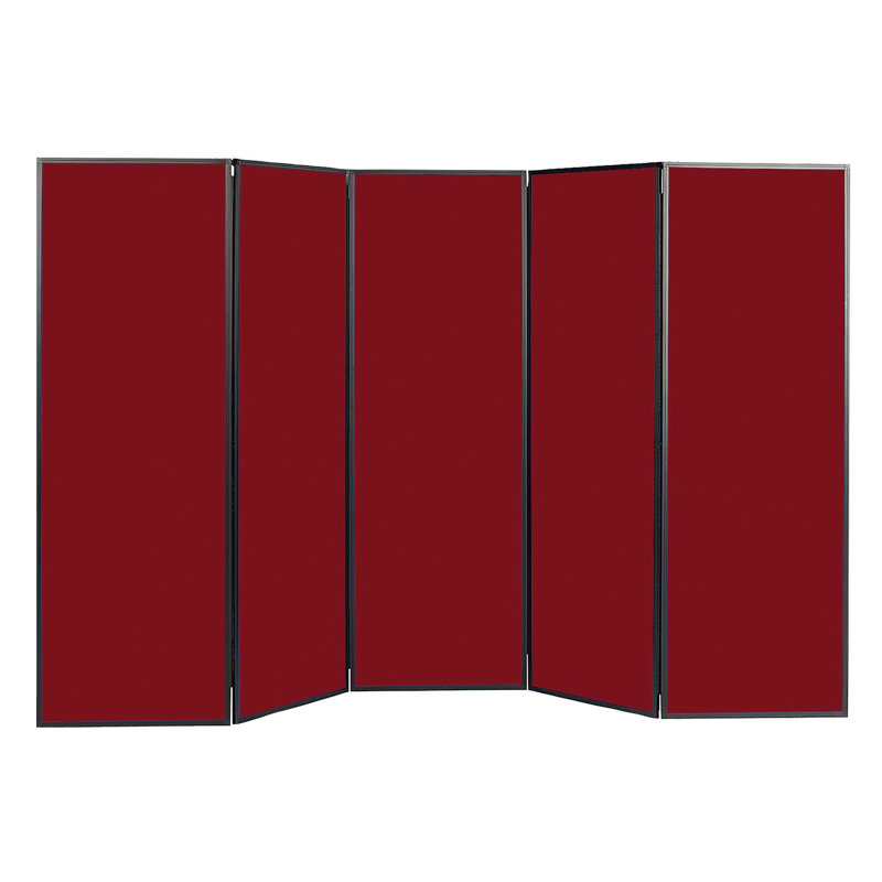  Light Free-Standing Bulletin Board 180cm H x 300cm W, Burgundy, Black