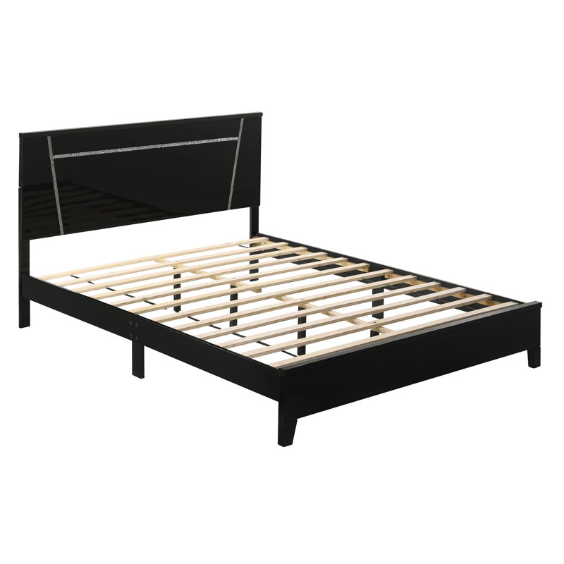 Kalayna Solid Wood Platform Bed, Black, King