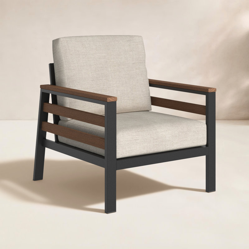 Townsend Patio Chair with Sunbrella® Cushions, Cast Silver Sunbrella®, Dark Gray