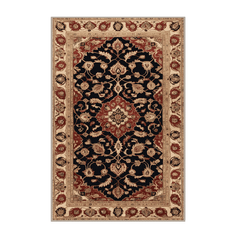 Machine Washable Persian Brown Area Rug, Runner 2' x 4'