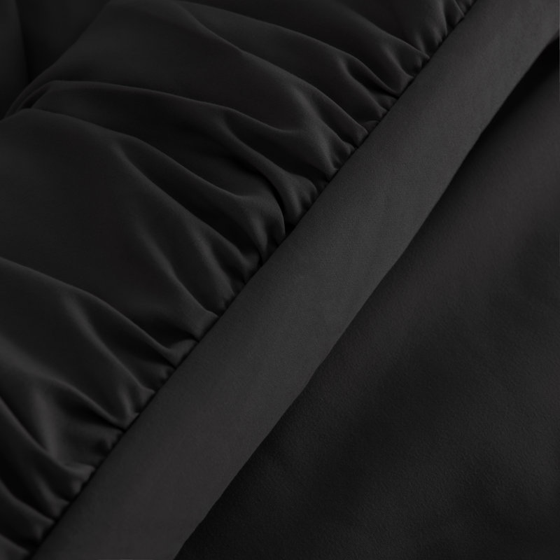 Ensemble de literie en microfibre 7 pièces 7 pièces avec coussins décoratifs, Noir, Grand édredon et 6 pièces supplémentaires