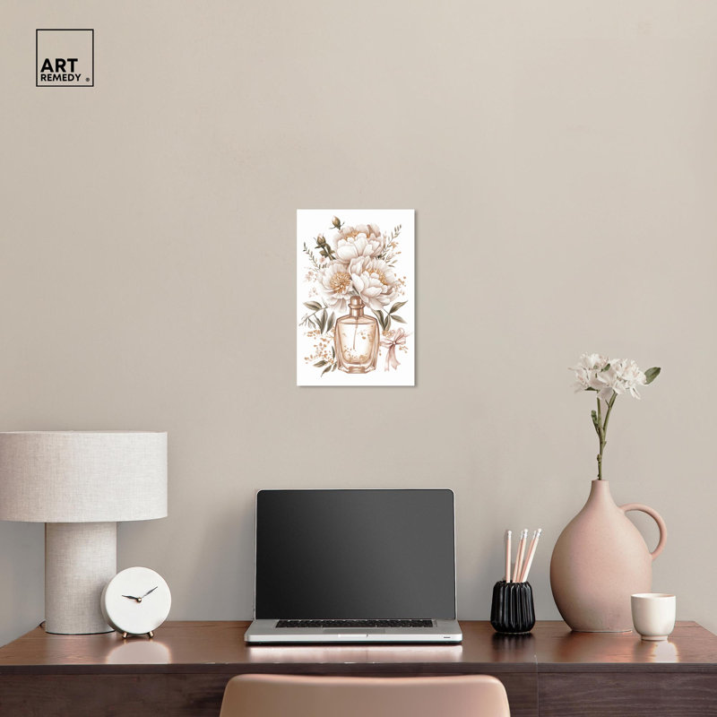 Toile parfumée «Petals I» par Art Remedy, Toile tendue, H 15 po x l 10 po