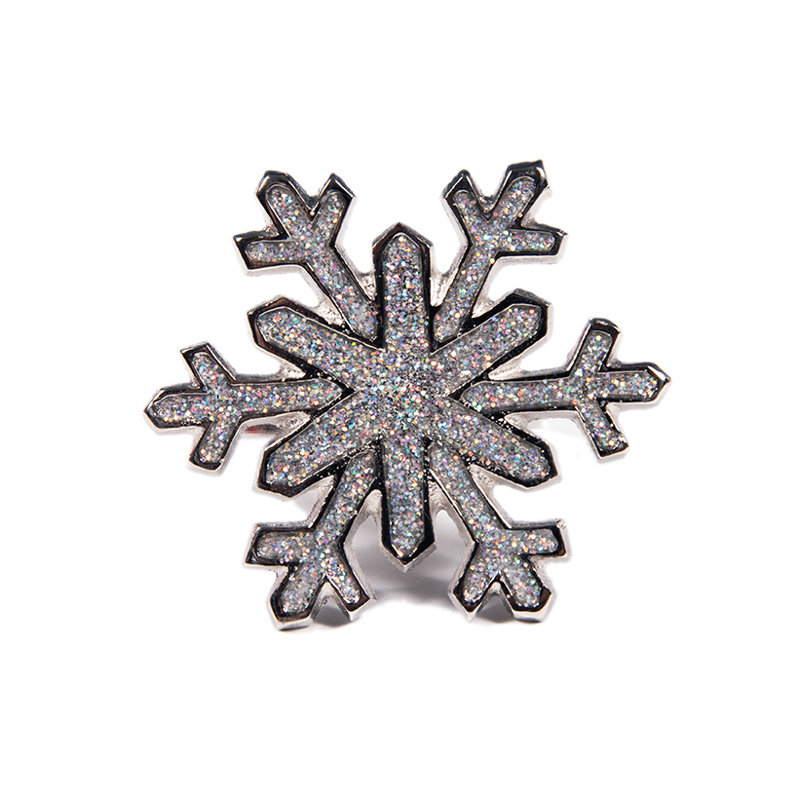 Rond de serviette en métal scintillant flocon de neige