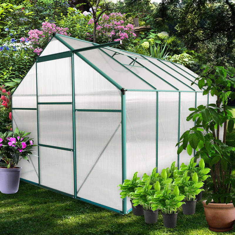 Heavy Duty 6X12 Ft Polycarbonate Greenhouse - For Backyard With Door And Drainage Walk-In Ventilation System Outdoor