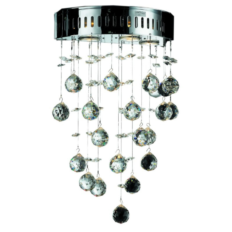 Plafonnier encastré à 3 lumières à intensité variable en chrome Elvira, Coupe royale