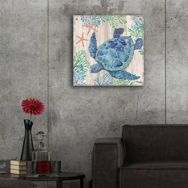 «Clearwater Sealife V Tan» par Paul Brent sur plastique / acrylique, H 24 po x l 24 po