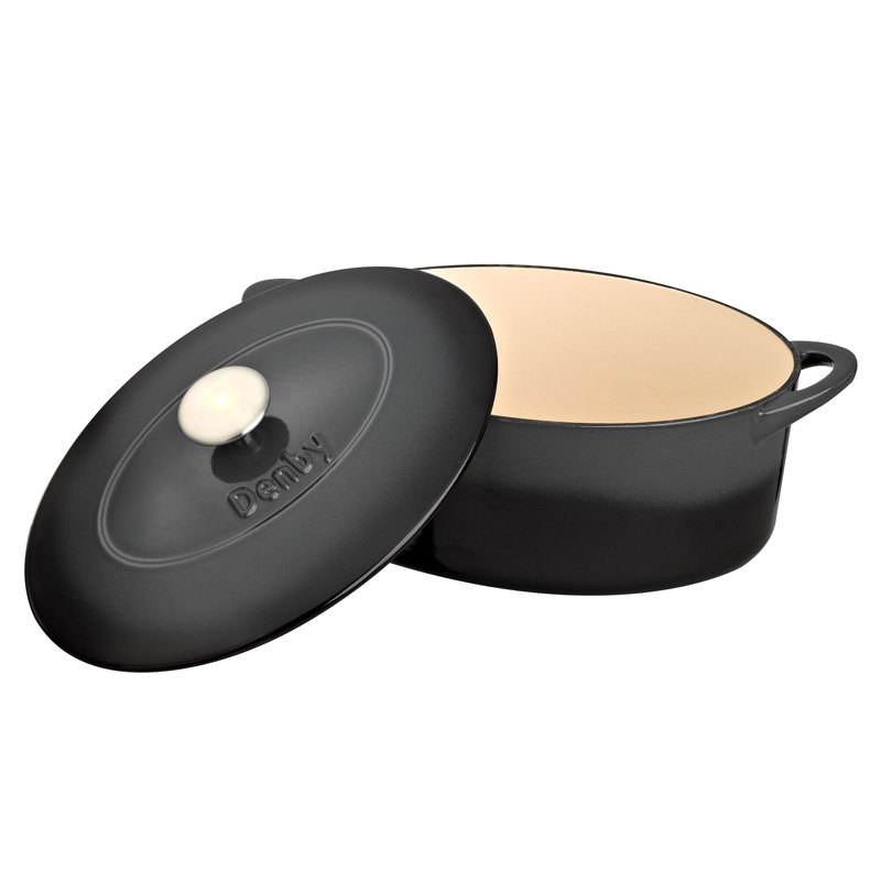 Denby 4.2L / 28cm Cast Iron Oval Casserole, Halo Grey