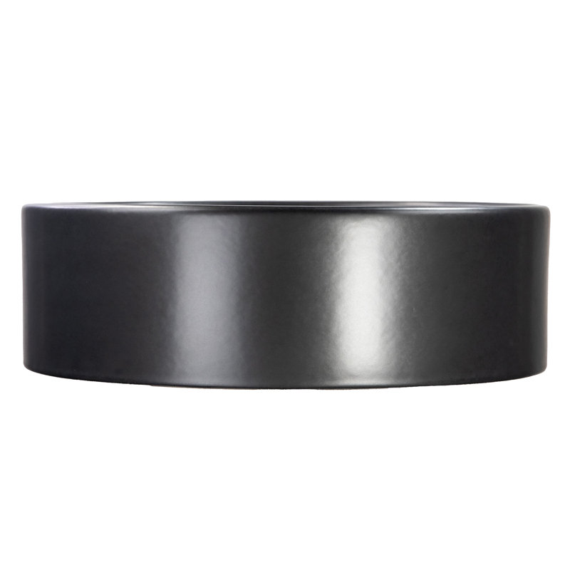 Regatta Poured Circular Vessel Bathroom Sink, Matte Black