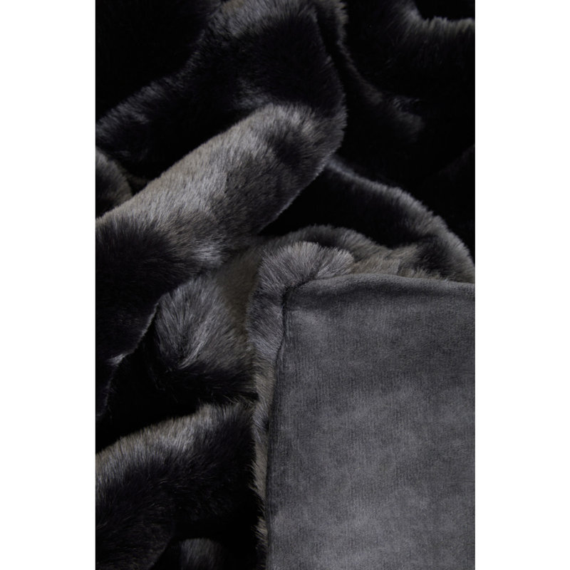 Akiana Bosie Lamina Cream Throw, Black