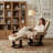 32" Contemporary Leather Recliner Lounge Chair With Ottoman Solid Wood Base Accent Chair-Set Of 2-425057891