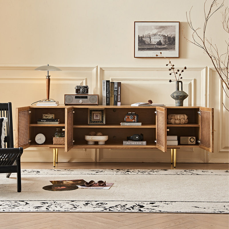 Meuble télé Mid-Century, Naturel