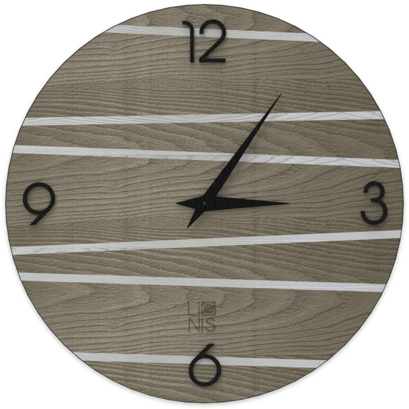 Dolcevita Wall Clock, 40cm H x 40cm W x 3cm D, Dark Grey/Light Grey