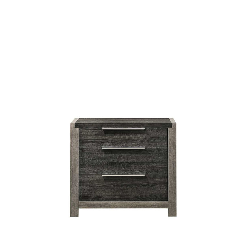 Élégante table de chevet à finition grise - Solution de rangement fonctionnelle de couleur élégante pour un espace de sommeil confortable