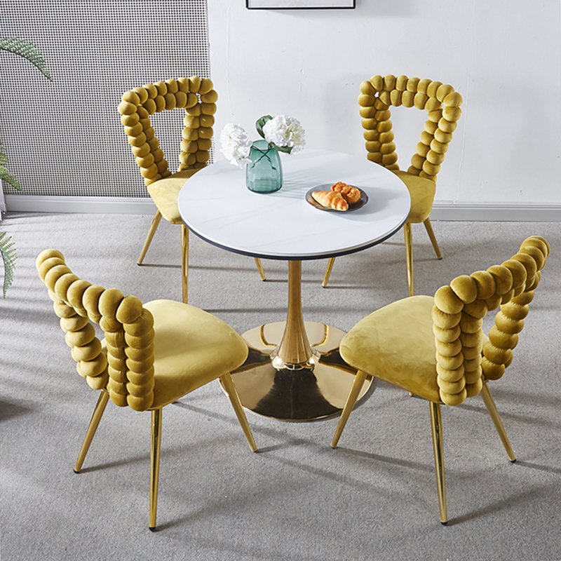 Chaise d'appoint large 22,04 po Hayde, Tissu jaune