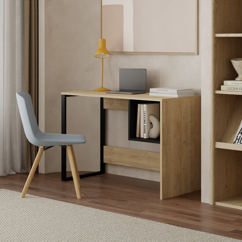 Ristin Writing Desk, Oak/Black