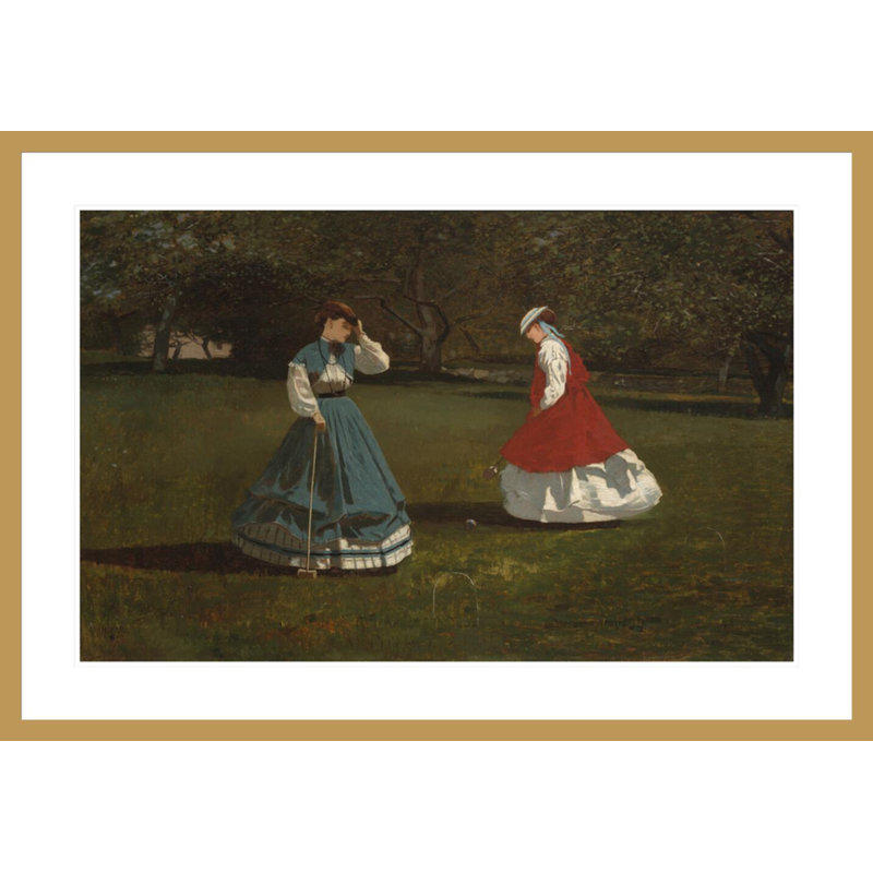 «A Game of Croquet» par Winslow Homer, impression giclée sur cadre, H 29,01 po x l 41,5 po