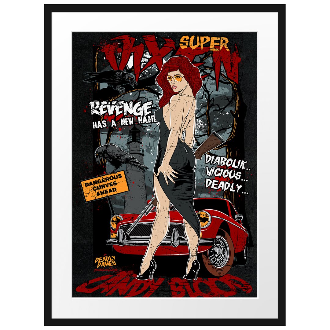 Super Vixen Black" Gerahmter Fotodruck