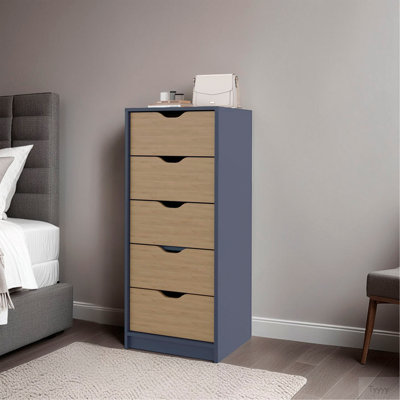 Commode à 5 tiroirs pour chambre de bébé et chambre à coucher Olijato