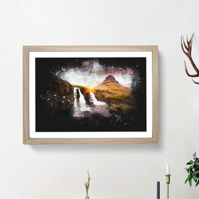 Kirkjufell Waterfalls & Mountain - Picture Frame Graphic Art Print