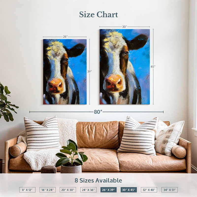 Brampt Cow Face, 39" H x 26" W