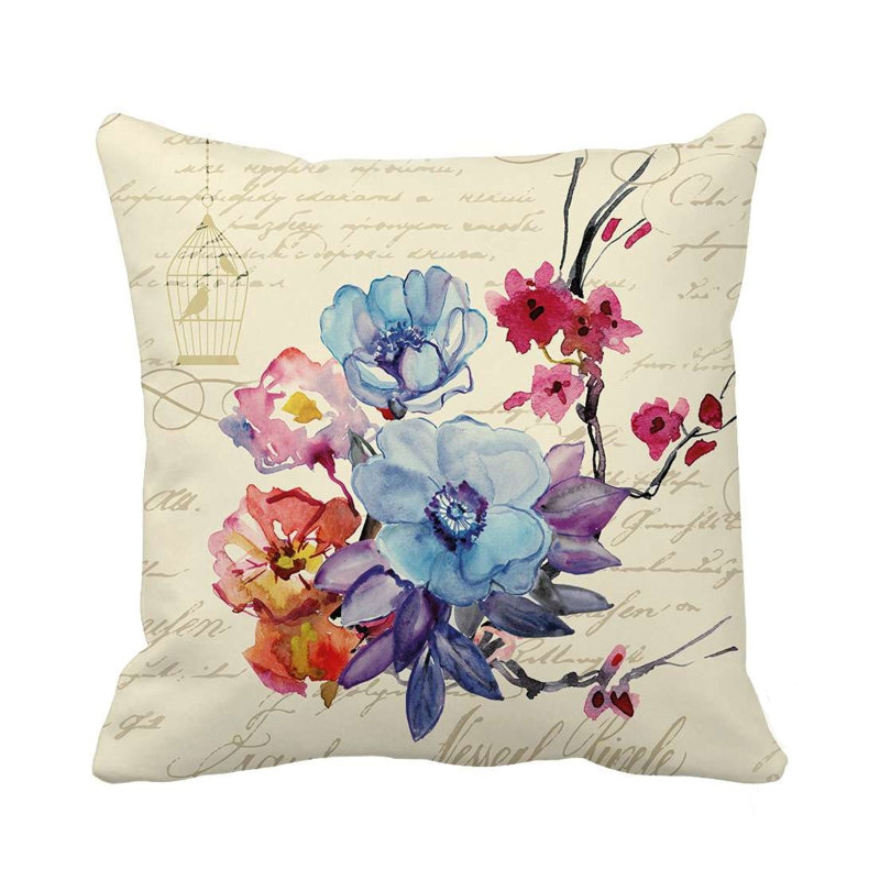 Housse et insert de coussin carré rétro, Housse de coussin seulement