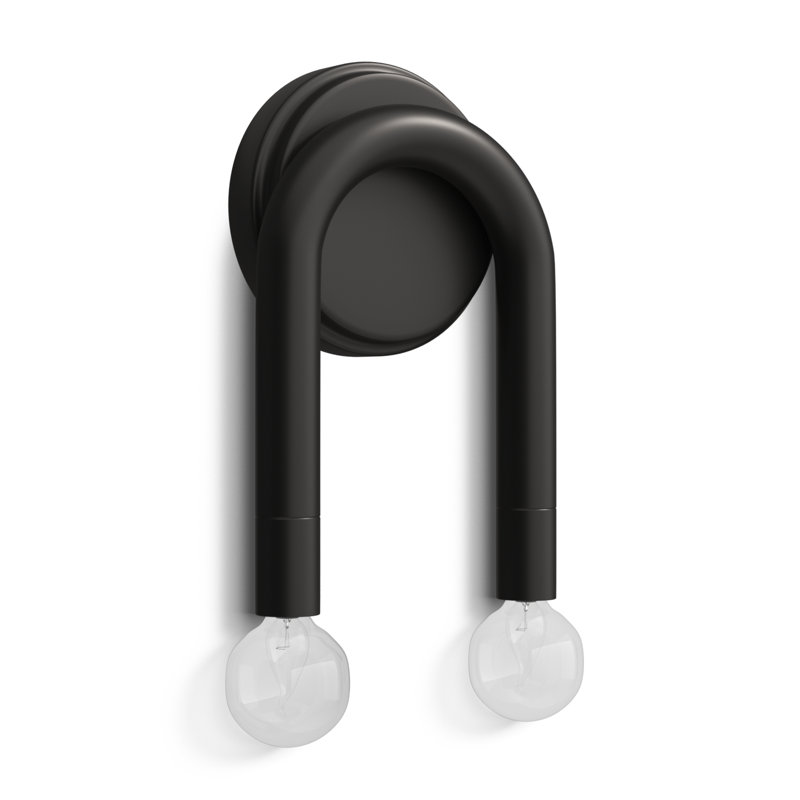 Yula 2-Light Wall Sconce in Matte Black, Matte Black