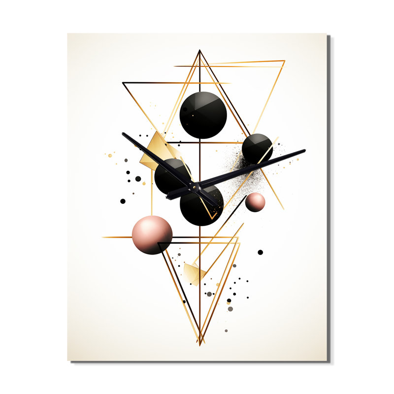 Enigma Boho Chic Circular Abstract - Modern Geometric Wall Clock Oversized, 28" H x 12" W x 1" D