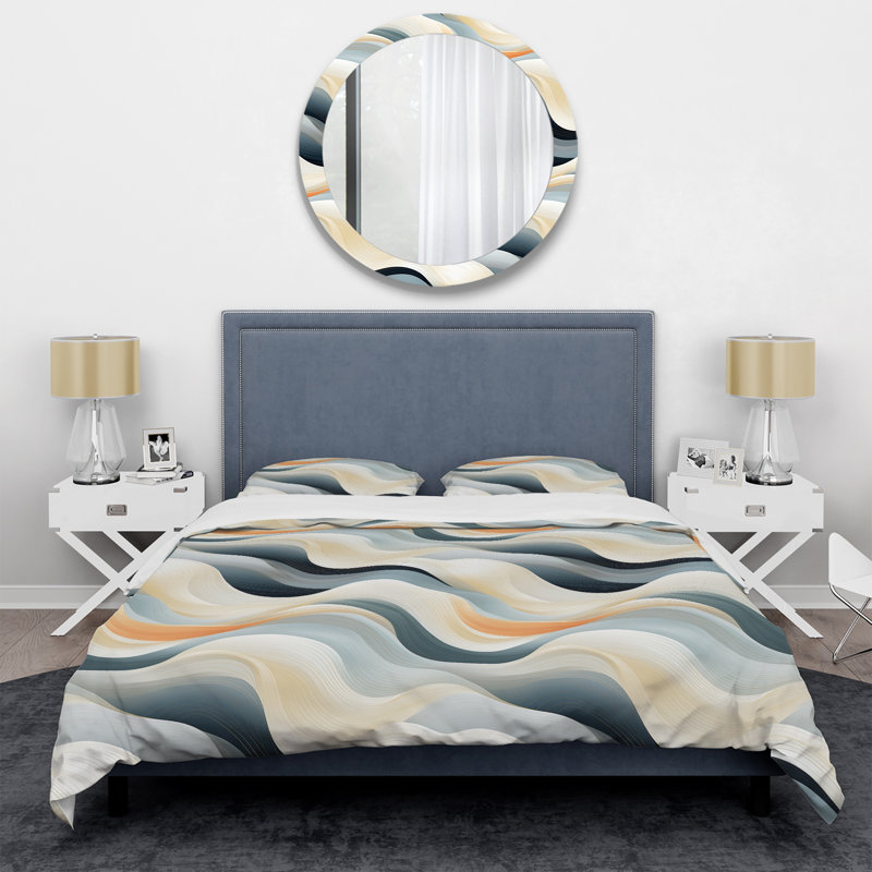 Coastal Reflections - Ensemble de housse de couette abstrait - Microfibre de polyester