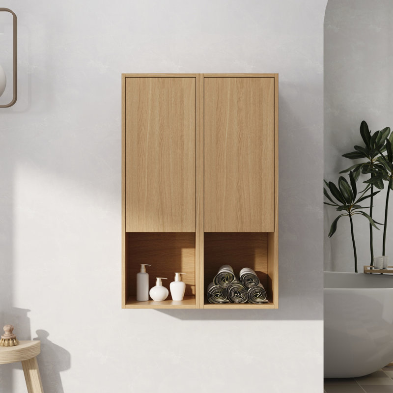 Armoire de rangement murale pour salle de bain avec portes, 24 po L x 35,91 po H, H 35,91 po x l 23,69 po x P 10,28 po