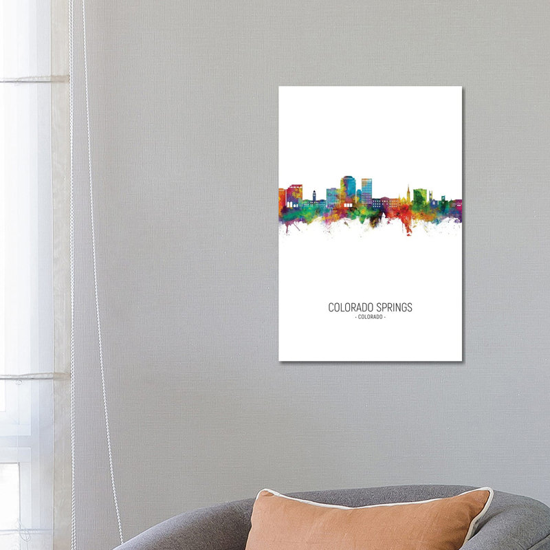 Colorado Springs Skyline Portrait by Michael Tompsett - Wrapped Canvas Gallery-Wrapped Canvas Giclée