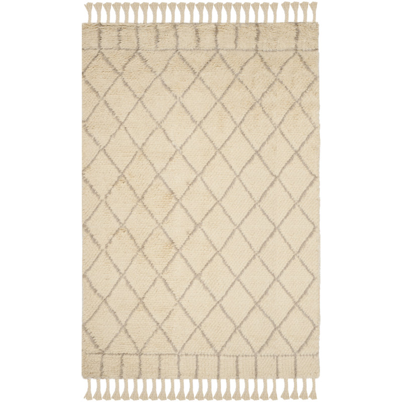Jalbert Geometric Wool Hand Woven Area Rug, Rectangle 183 x 274 cm