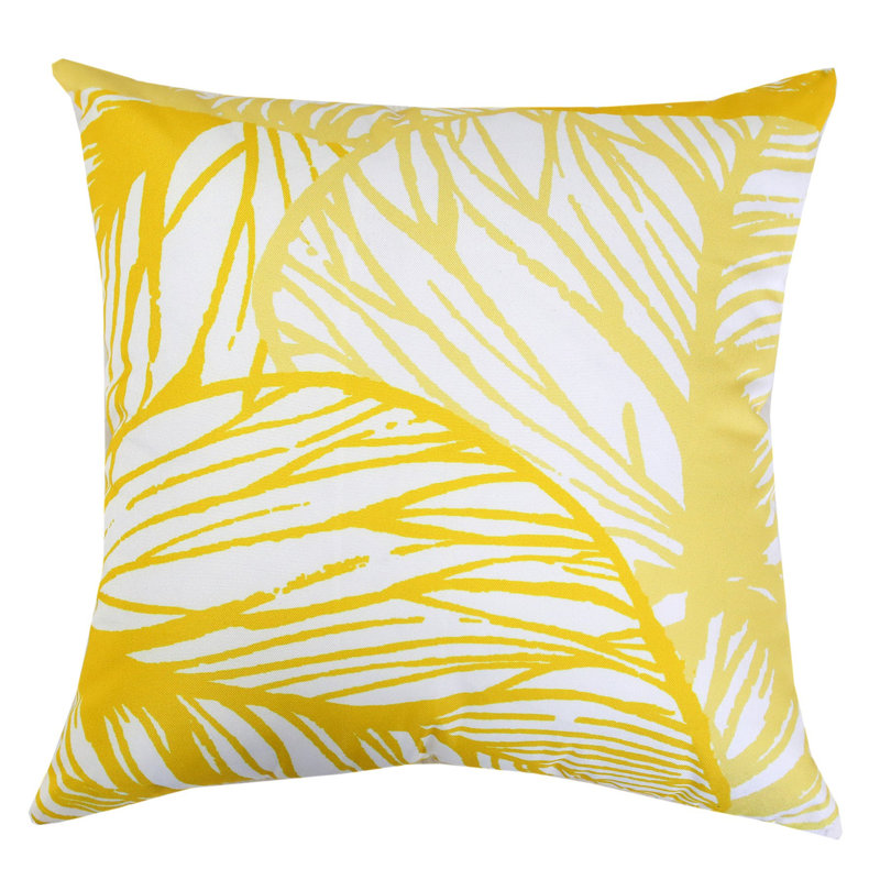 Floral Outdoor Throw Pillow, Yellow, 20" x 20"
