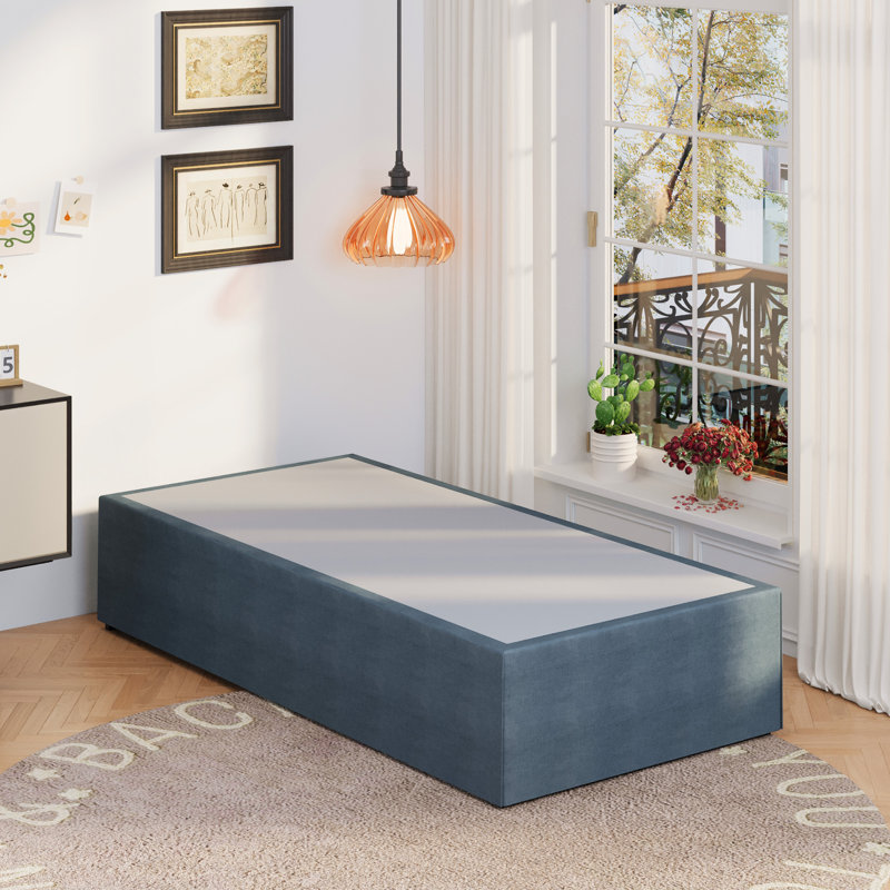Cadre de lit avec housse en tissu Everaldo 16, Lit simple
