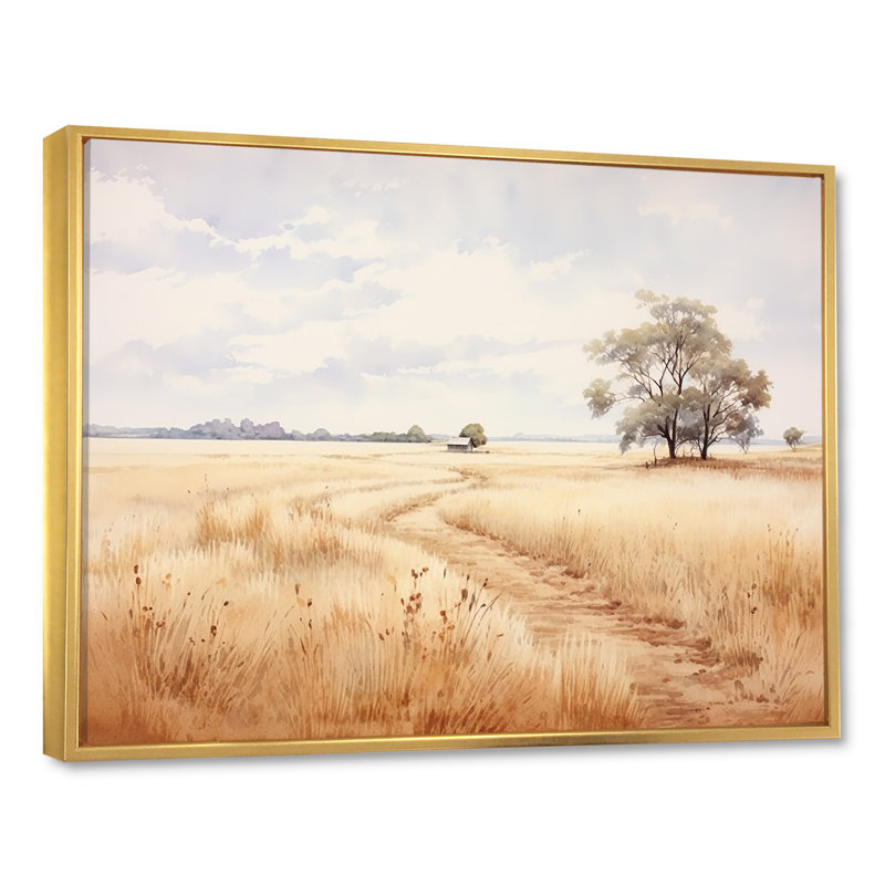 Prairie Peacefulness Meadows III, Cadre flottant doré, 34" H x 44" W