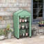 Ceciel 3 Tier Mini Greenhouse with Wheels, 130H x 69W x 49D cm, Green