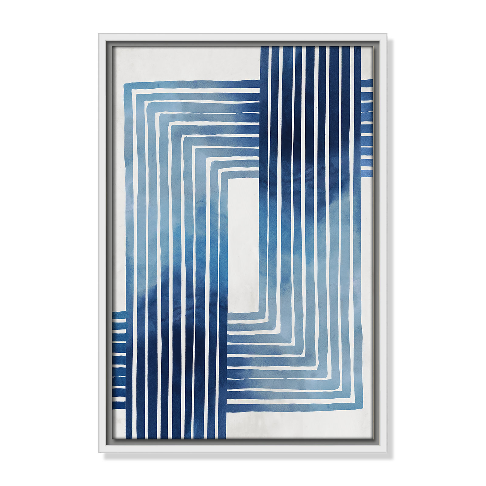 Lanny "In Unison" Painting by Eva Watts, 19.5" H x 13.5" W x 2" D, White Framed Canvas