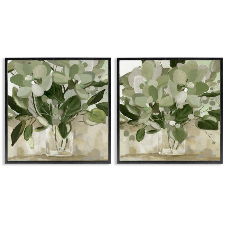 «Modern Earth Tone Bouquets», ensemble de 2 giclées encadrées, design par Carol Robinson, H 12 po x l 24 po