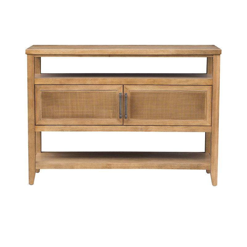 Naomi Honey Wood and Metal Storage Console Table