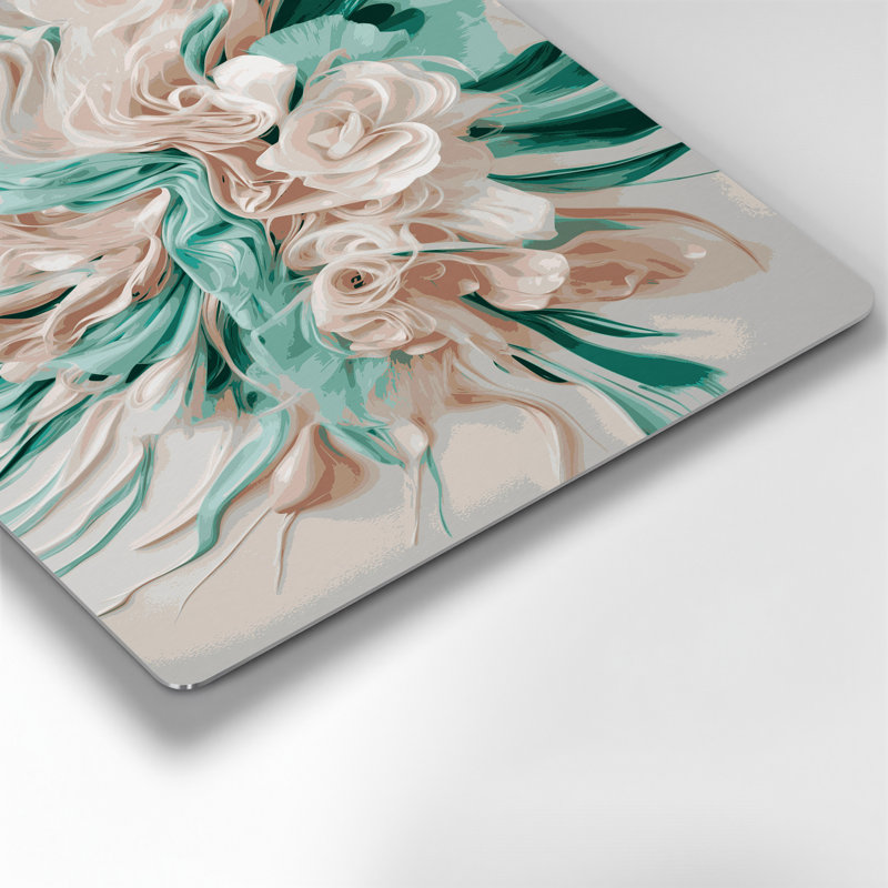 «Lyrical Abstraction», art mural gris en métal, H 11 po x l 14 po